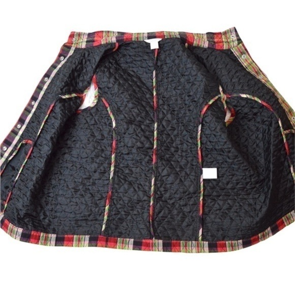 Plaid Lightweight Quilted Mock‎ Neck Vest Snap Closure Pockets Size LARGE - Picture 8 of 10